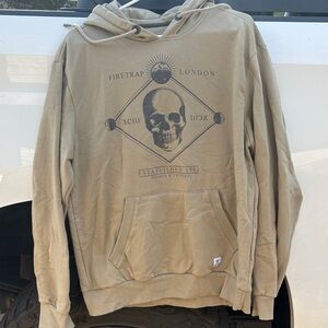 Firetrap Men's Khaki Graphic Hoodie Sweatshirt XL